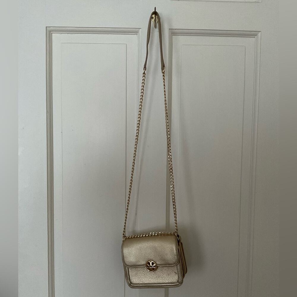 Tory Burch Chain Mini Shoulder Crossbody Bag Gold Hardware Leather - Picture 10 of 12